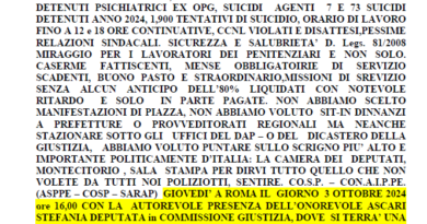 MANIFESTIAMO A ROMA  SALA STAMPA CAMERA DEPUTATI POLIZIA PENITENZIARIA,COSP!