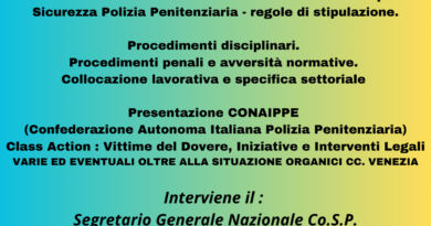 ASSEMBLEA  STRAORDINARIE NELLA CITTA’ DELLA LAGUNA VENEZIA CON IL COSP!